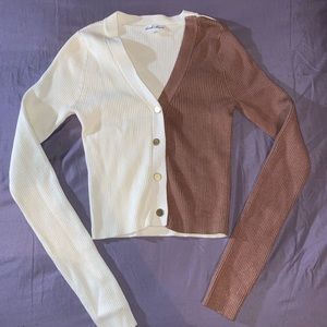 half & half long sleeve shirt